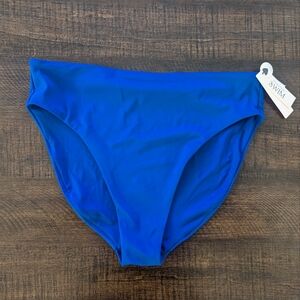 Victoria's Secret Swim Bikini High Waist Full Coverage bottom. Blue Oar. Size L